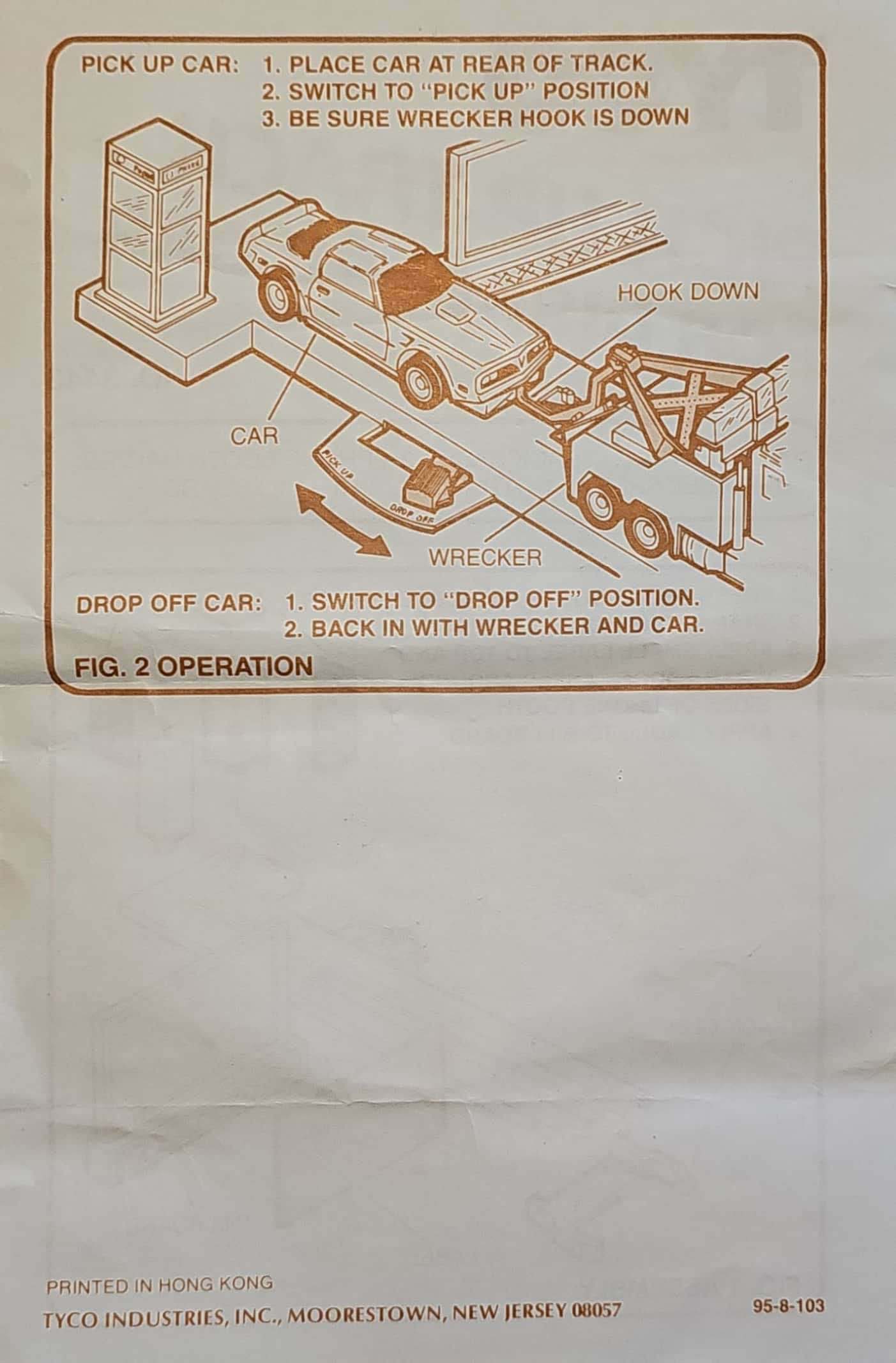 TYCO Pickup Track For Disabled Car 3443 Instructions Page 2