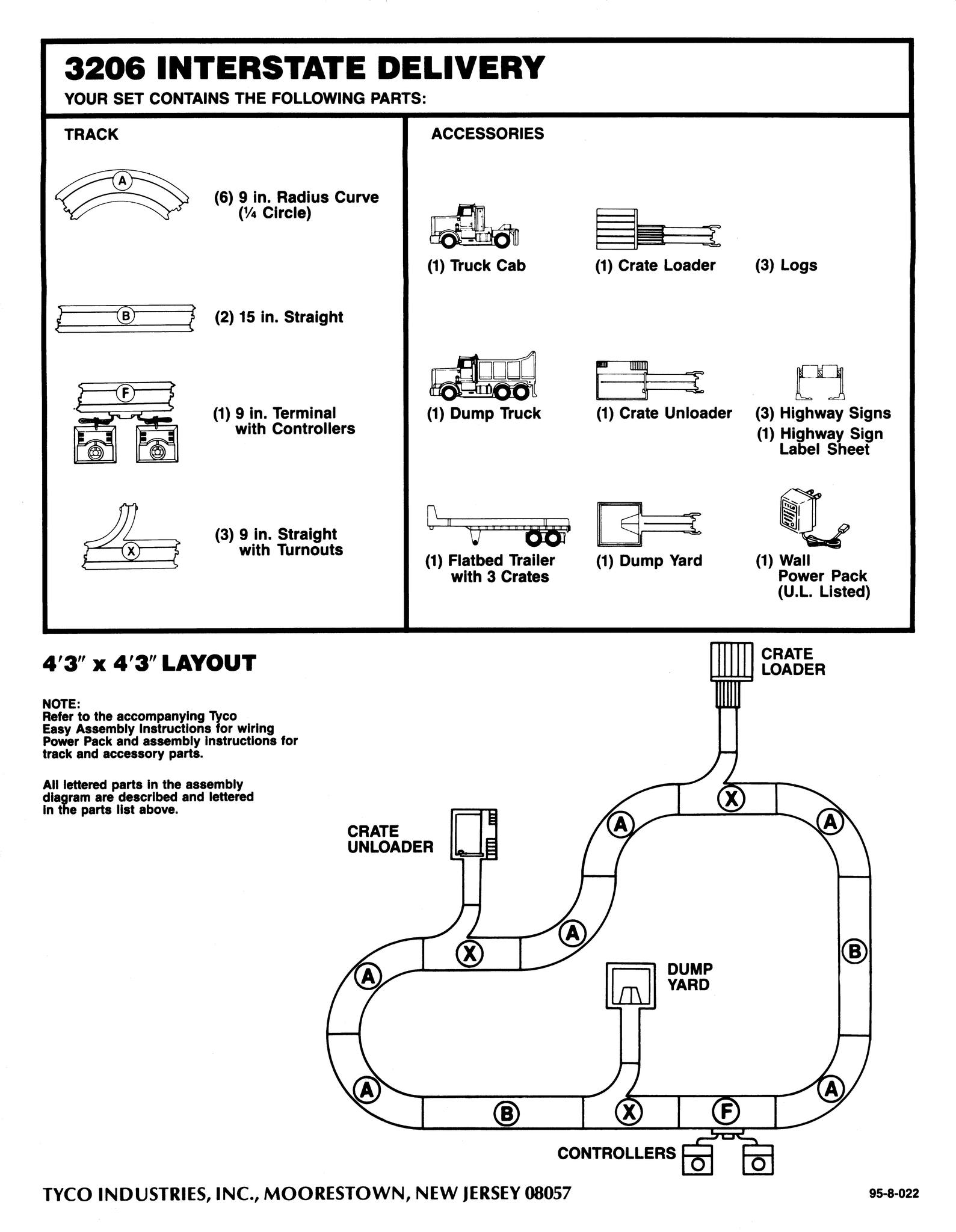 Tyco Us1 Trucking Interstate Delivery Set 3208 Layout Instructions