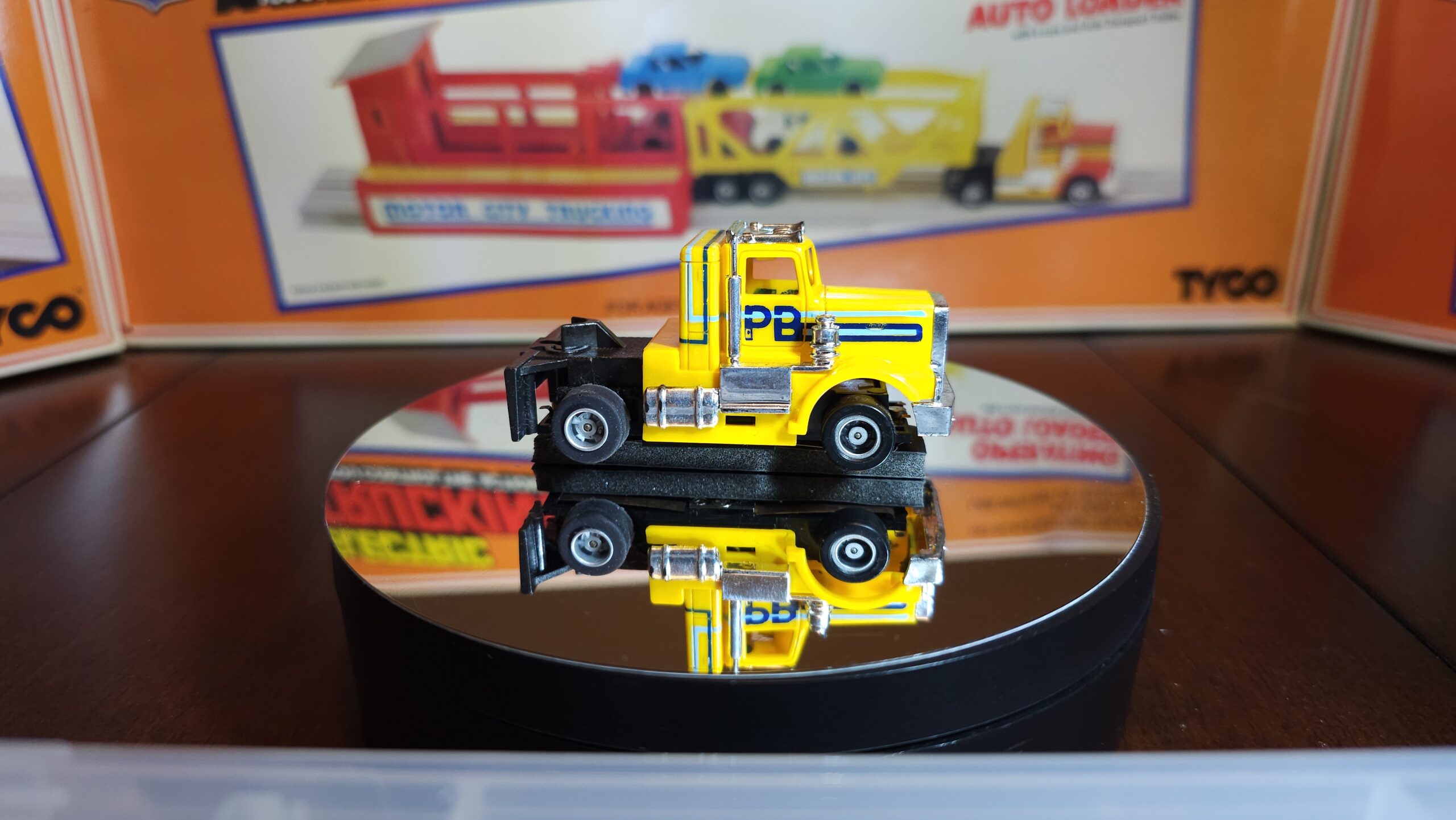 Yellow PB Peterbilt Trucking no. 3908 