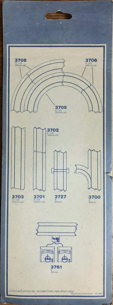 TYCO 3727 Road Rail Track Carded Back